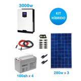 Kit Solar Fotovoltaico 3000w Híbrido Medio