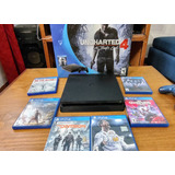 Playstation 4 Slim 500gb Con Joystick Original Y 6 Juegos.