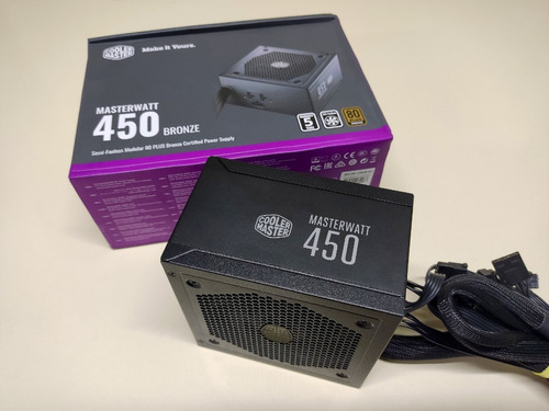 Fonte 450w Cooler Master, 80 Plus Bronze, Semi-modular Mw