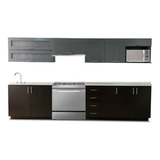 Cocina Integral Moderna Norwich Izquierda /estufa 2.40m Gris