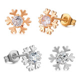 Nasama Christmas Snowflake Stud Pendientes Joyas Para Mujere