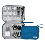 Organizador De Cables Digital Estuche Cargador Neceser Viaje Color Azul