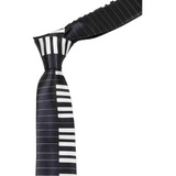 Corbatas Delgadas Juveniles Slim Piano Negro Acordes Musical