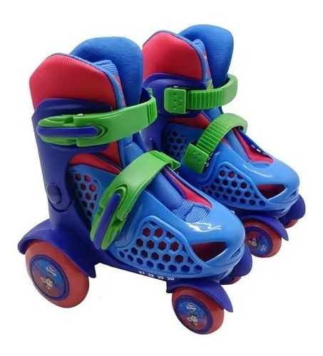 Patins 4 Rodas Infantil Ajustável Azul Unitoys