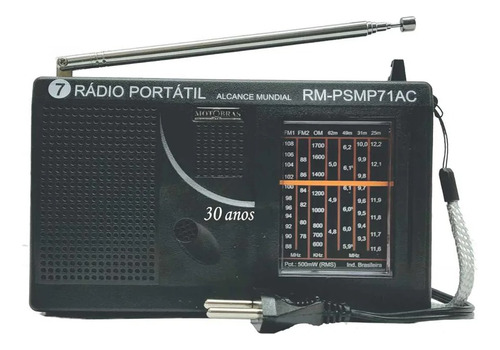 Radio Portátil Motobrás Rm-psmp71ac - 7 Faixas Bivolt Am Fm