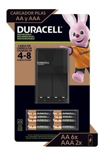 Cargador Duracell Incluye 6 Pilas Recargables Aa Y 2 Aaa