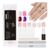 Jofay Fashion Kit De 240 Unas Cortas De Gel A Presion, Unas