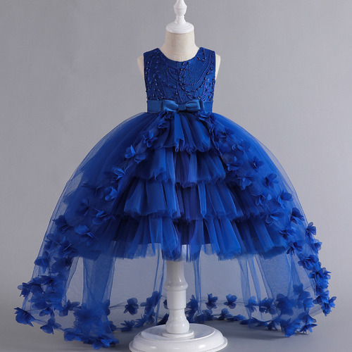 Vestido D/princesa D/flores P/promoción D/niña De 3-12 Años