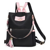 Bolsa Mochila Mujer Moda Impermeable Antirrobo Para Mujer Color Negro Diseño De La Tela Liso