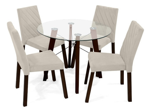 Set Comedor 4 Puestos Colin Color Taupe