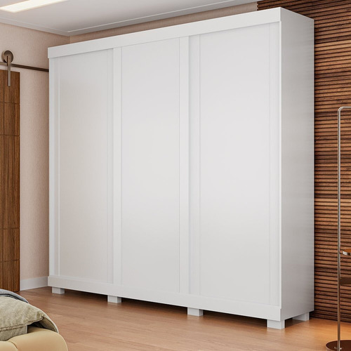 Guarda-roupa Casal 243cm 3 Portas De Correr 100% Mdf Wt