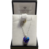 Punto Luz Corazón Cristal De Swarovski® Con Cadena De Plata 