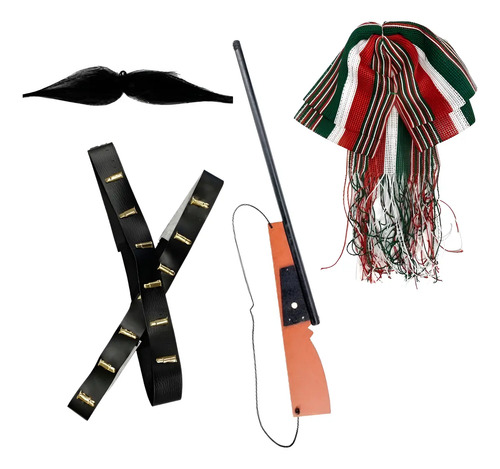 Kit Accesorios Revolucionario Escolar Zapatista Balas Adelita Mexico Independencia Accesorio Para Disfraz Mexicano Niña Niño Festival Infantil