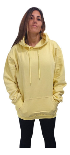 Buzo De Mujer Hoodie Con Capucha Frizado Canguro Algodon