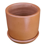 Conjunto Vaso De Barro Para Plantas Mini Cilindro 1 C/prato