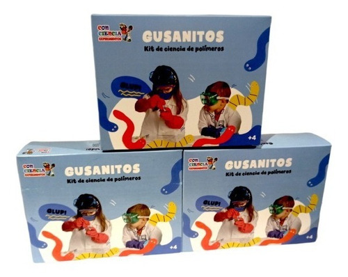 Combo X3 Mini Juego Ciencia 2 Gusanitos Colores Niños +4