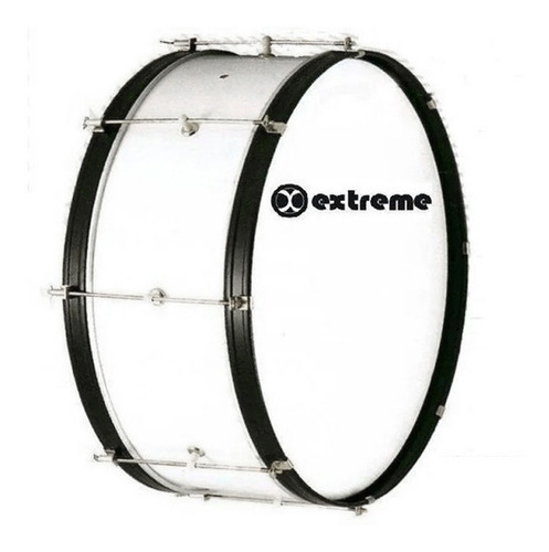 Tambora De Marcha  Extreme Extm019 Blanca Con Arnes 24x10