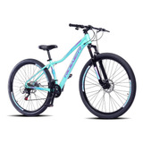 Mountain Bike Rower Queen Aro 29 15  21v Freios De Disco Mecânico Câmbios Index 3v Y Index 7v Cor Verde Claro/lilás