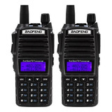 Kit 2 Comunicador Radio 8w Bf Vhf /uhf/fm Doble Banda Uv-82