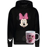 Poleron Minnie Mouse + Tazon - Ratoncita - Disney - Full Color - Dibujos Animados - Raton - Estampaking