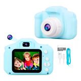 Camara Niños 1080p Fotos Video Juegos Recargable + Sd 32gb Color Azul