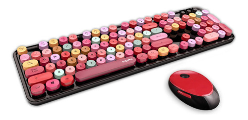 Kit De Teclado Inalámbrico Bluetooth Color Lipstick Recargab