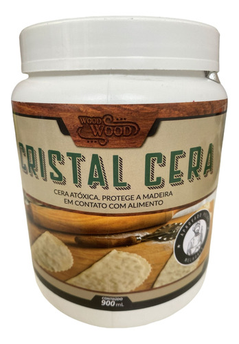 Cera Wood Wood Cristal Atóxica Tratamento Mdf  Madeira 900ml