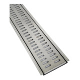 Ralo Linear Grelha Alto Padrão Inox 15x50 Polido Tela Inseto