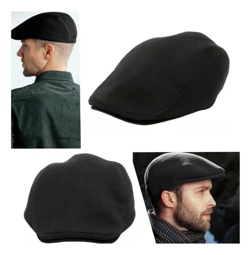 Gorro Boina Negra Plano Tradicional