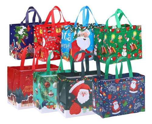 Pack 8 Bolsas Regalo Navidad Premium Grande - 32×15×17cm