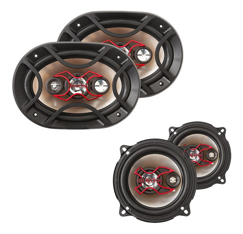 Kit 4 Auto Falantes Bravox 5 Polegada + 6x9 240w Quadriaxial