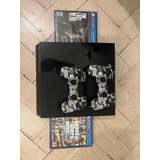 Playstation 4 Fat Usada + 2 Joysticks + 2 Juegos