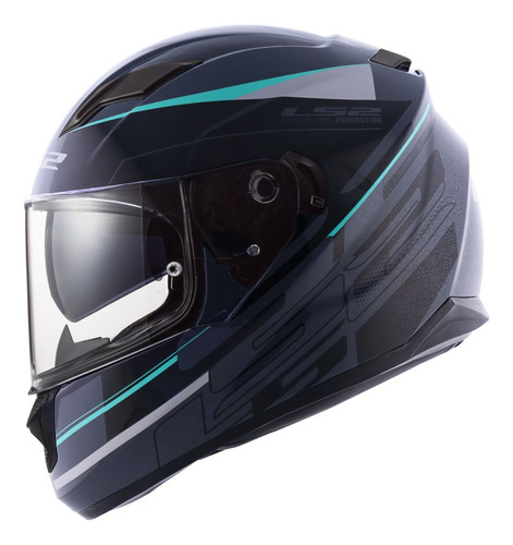 Capacete Ls2 Ff320 Stream Ixel Preto Cinza Com Viseira Solar