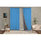 Cortina Decorativa Sala Cozinha Varanda 2,00x2,20 Cores Cor Azul-claro