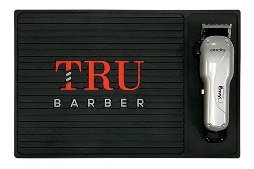 Tru Barber Organizer Mat Alfombra Barbero Negro Y Rojo Chica