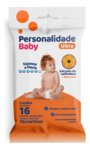 Toalhas Umidecidas Personalidade Baby Ultra C/ 16 Unidades