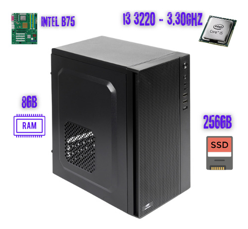 Computador Pc Desktop Intel I3 | 8gb De Ram | 256gb Ssd Nvme