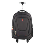 Mochila Executiva Notebook Com Rodinhas Santino Preta Sac189