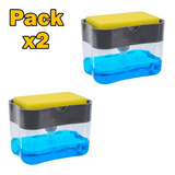 Pack X2 Dispensador De Lavalozas Manual Con Esponja Con Reci