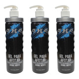 3 Pzs Gel Razurar/afeitar 4x4 Profesional Transparente 485ml