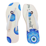 Havaiana Quadrada Glitter Personalizada Original Olho Grego 