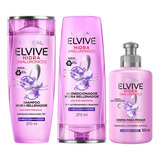 Elvive Hidra Hialurónico Shampoo + Acondicionador + Crema 