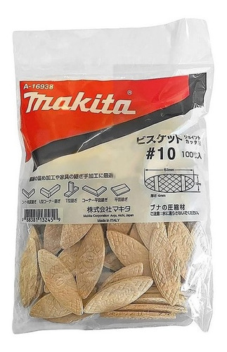 Bolsa X 100u Galletas Para Engalletadora Makita #10 54x19.mm