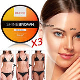 100 Ml De Creme Acelerador De Bronzeamento Shine Brown 3 Uni