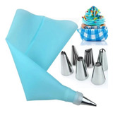 96 Kit  Bolo Com Bico Azul Conjunto De Saco Para Decoração