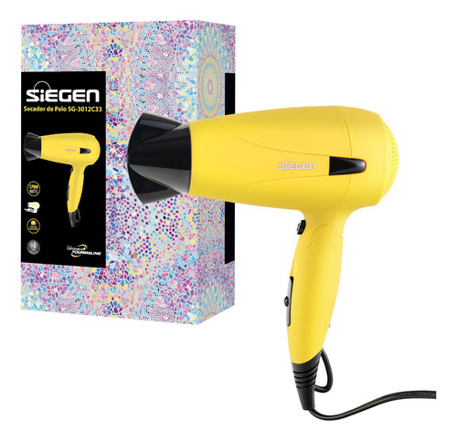 Secador De Pelo Siegen Sg-3012c33 Plegable Color Amarillo