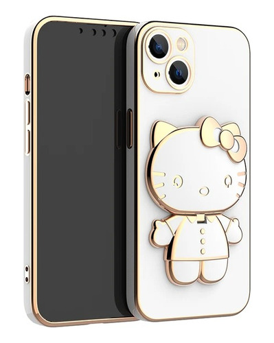 Funda Para iPhone 14 Kitty 3d Con Espejo Soporte