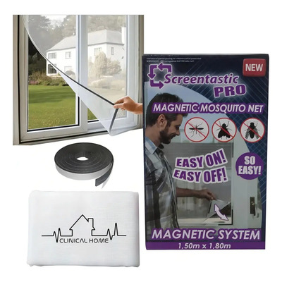 Malla Mosquitero Cortina Magnetica Iman Ventanas Y Puertas Color Blanco