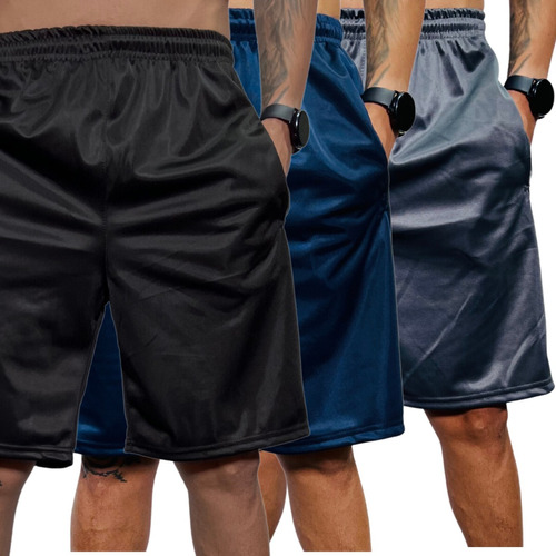 Kit Com 3 Shorts Bermuda Chimpa Masculino Esporte Top