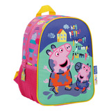 Mochila Escolar Espalda Peppa Pig 55407 Wabro 12 PuLG Jardin Color Fucsia 55407 Diseño De La Tela Lodo